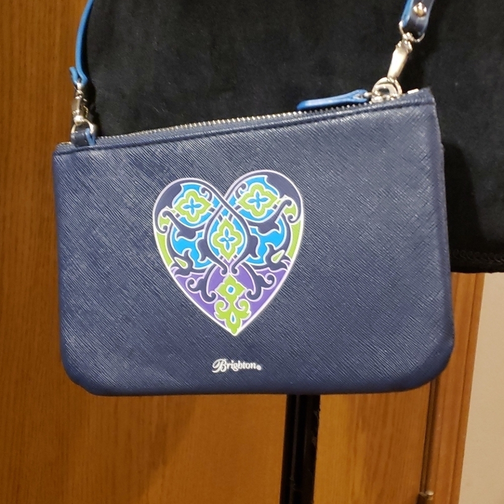 Brighton small heart crossbody bag blue clean 💙